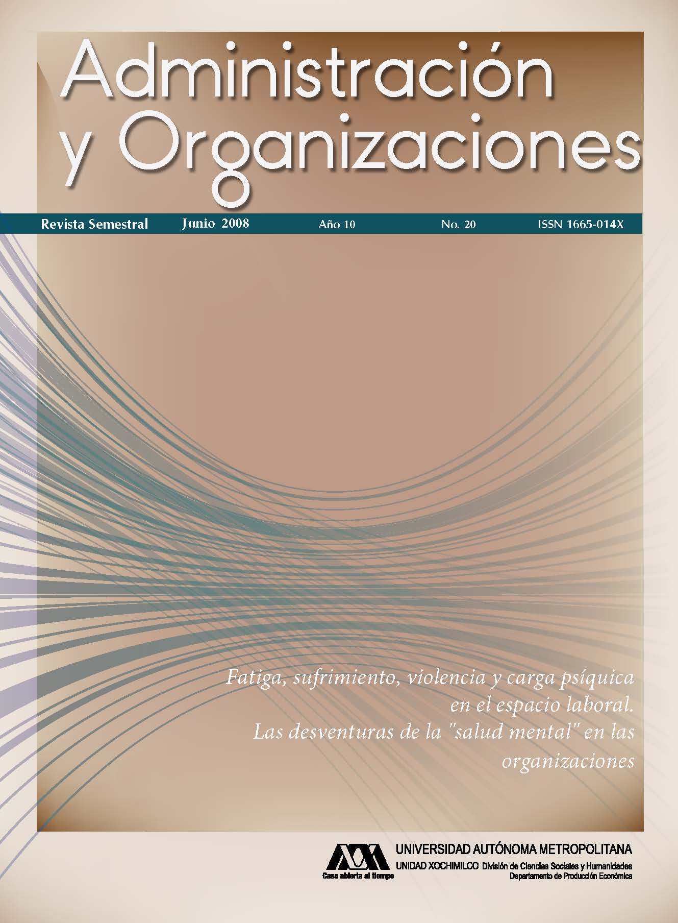 					View Vol. 10 No. 20 (10): Administración y Organizaciones
				