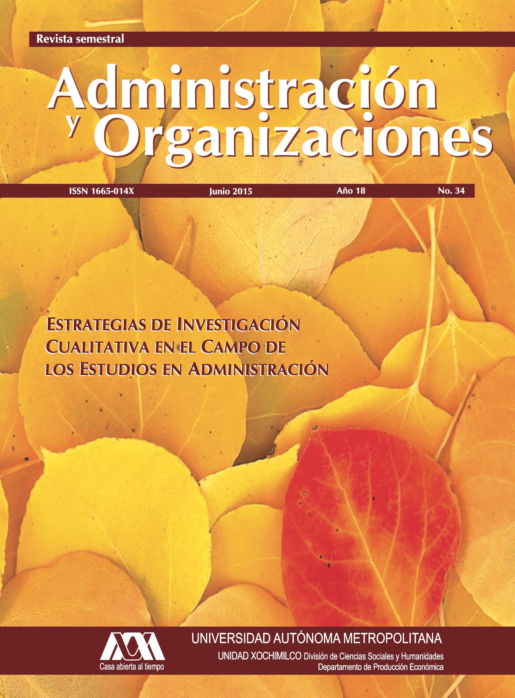 					View Vol. 18 No. 34 (18): Administración y Organizaciones
				